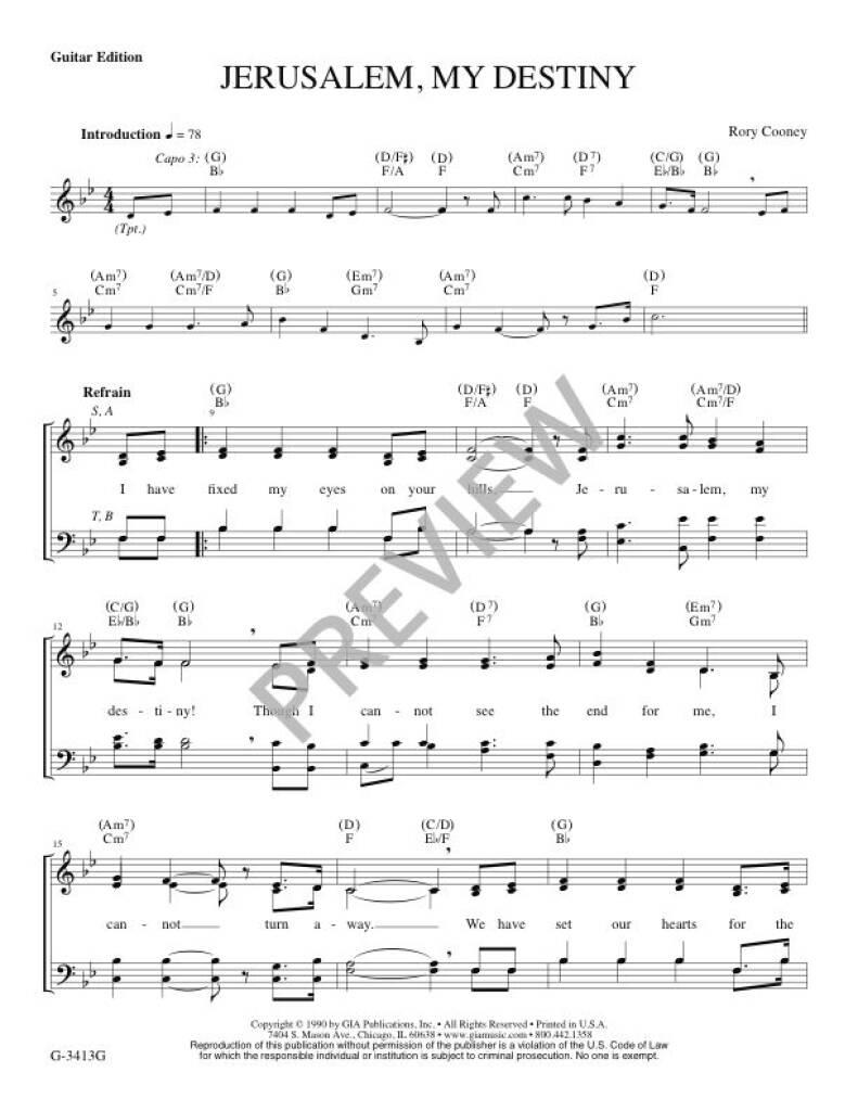 Jerusalem, My Destiny - Guitar Edition