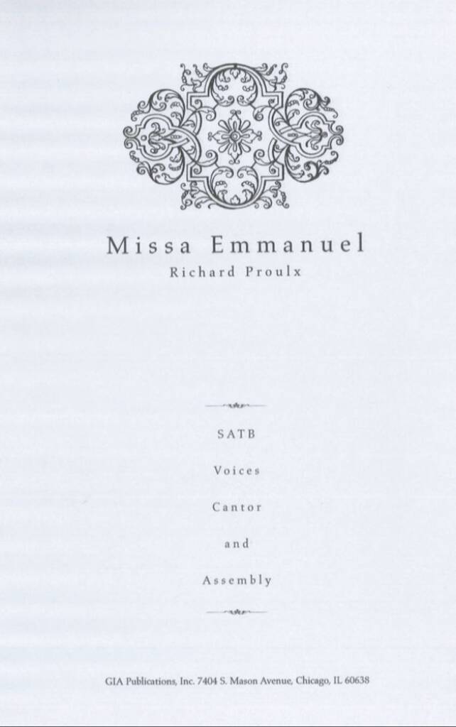 Missa Emmanuel--Congregation Card