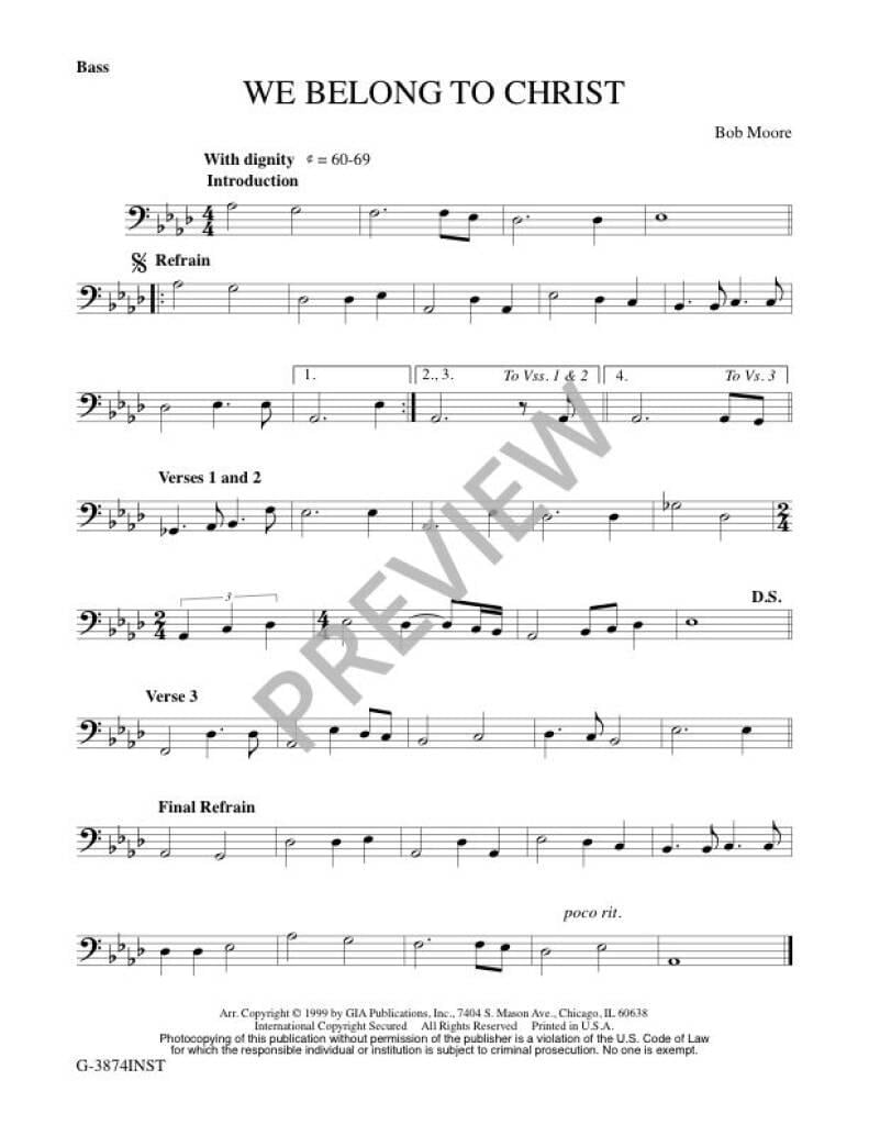 We Belong to Christ - Instrumental Part