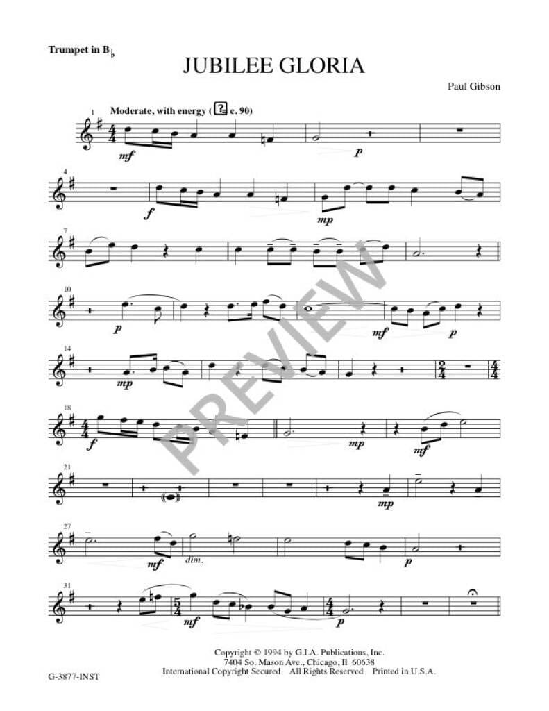 Jubilee Gloria - Instrumental Part