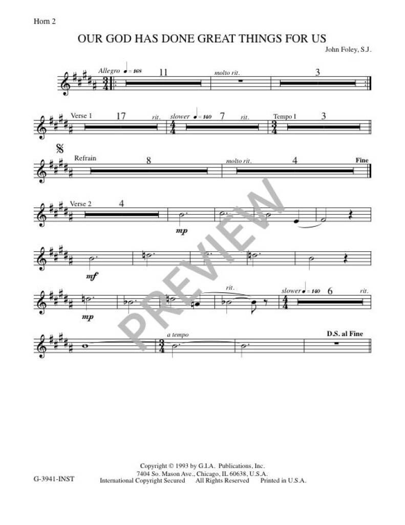 Our God Has Done Great Things For Us - Instrument