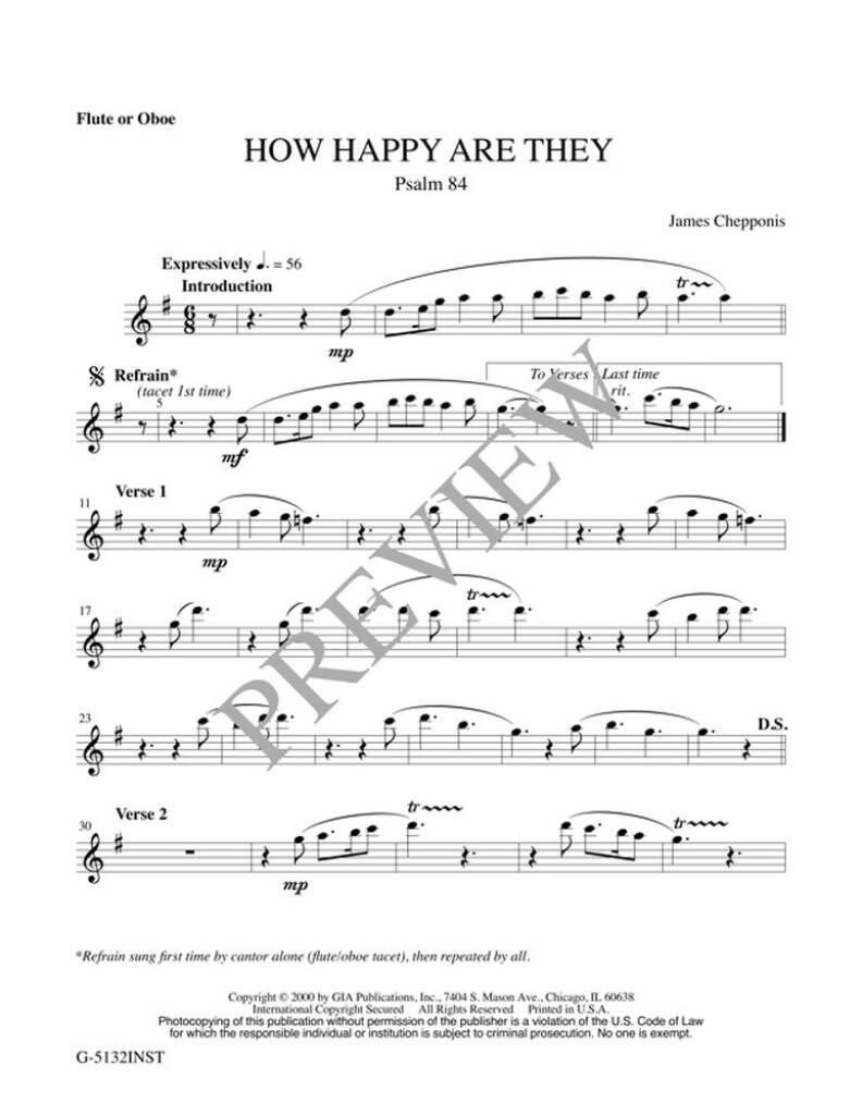 How Happy Are They: Psalm 84 - Instrumental Part