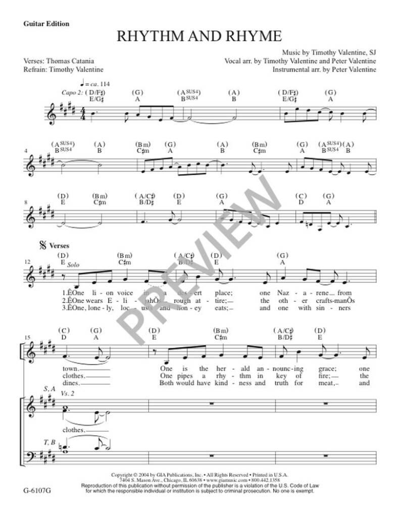 Rhythm and Rhyme - Guitar