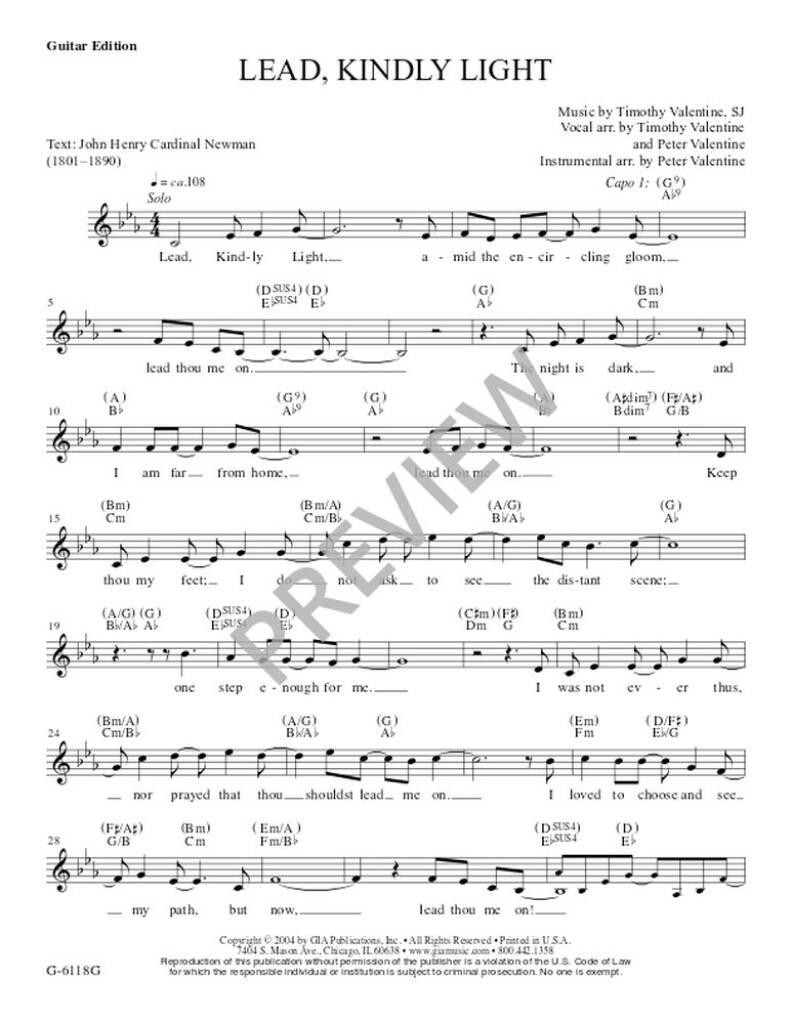 Lead, Kindly Light - Guitar