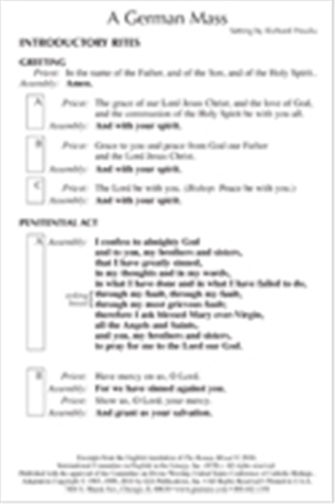 German Mass - Assembly