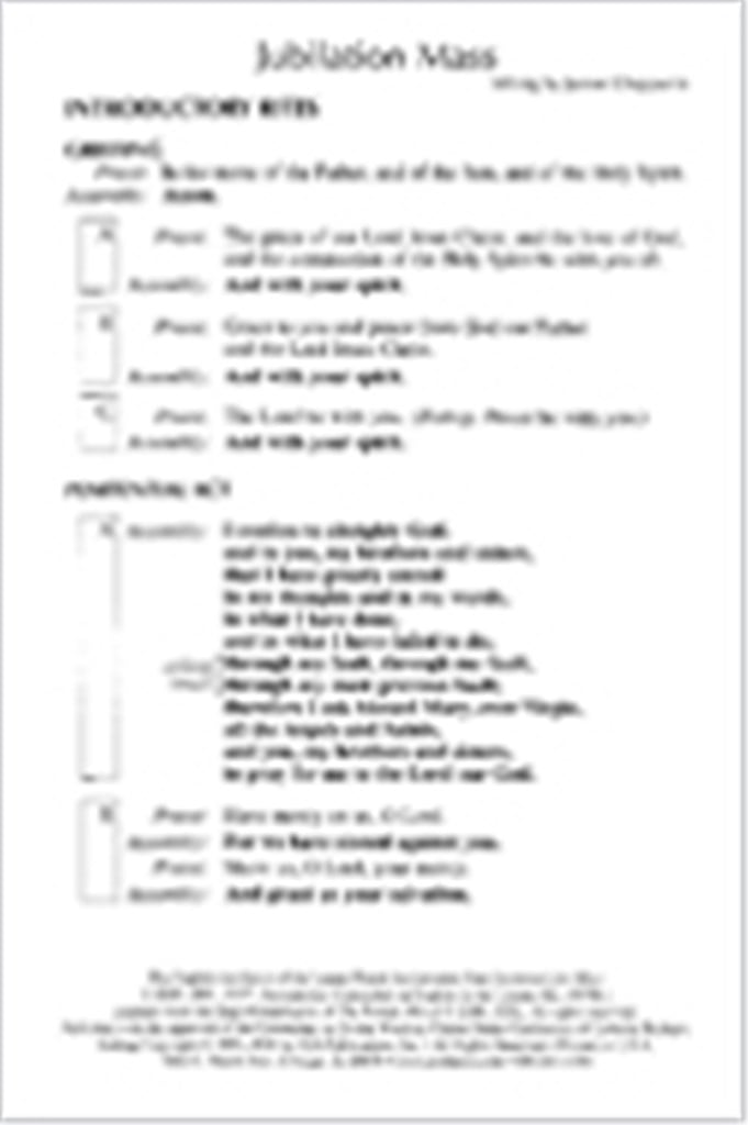 Jubilation Mass - Assembly