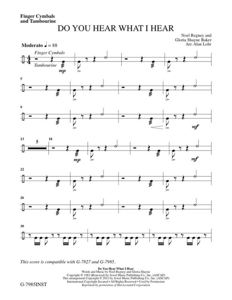 Do You Hear What I Hear-Instrument parts