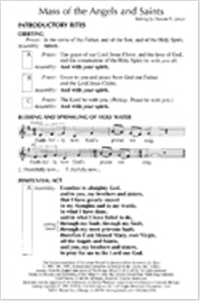 Mass of the Angels and Saints - Assembly