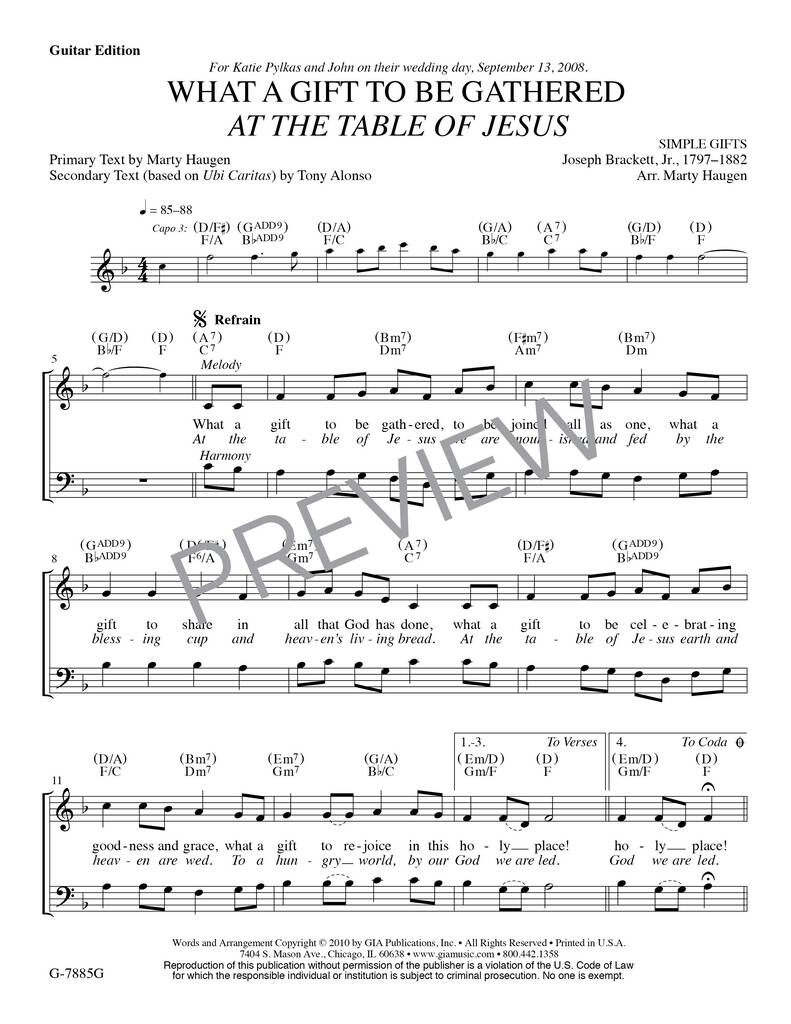 What a Gift to Be Gathered - Guitar Part