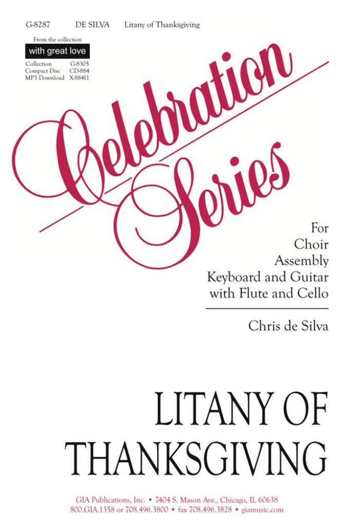 Litany of Thanksgiving - Instrument parts