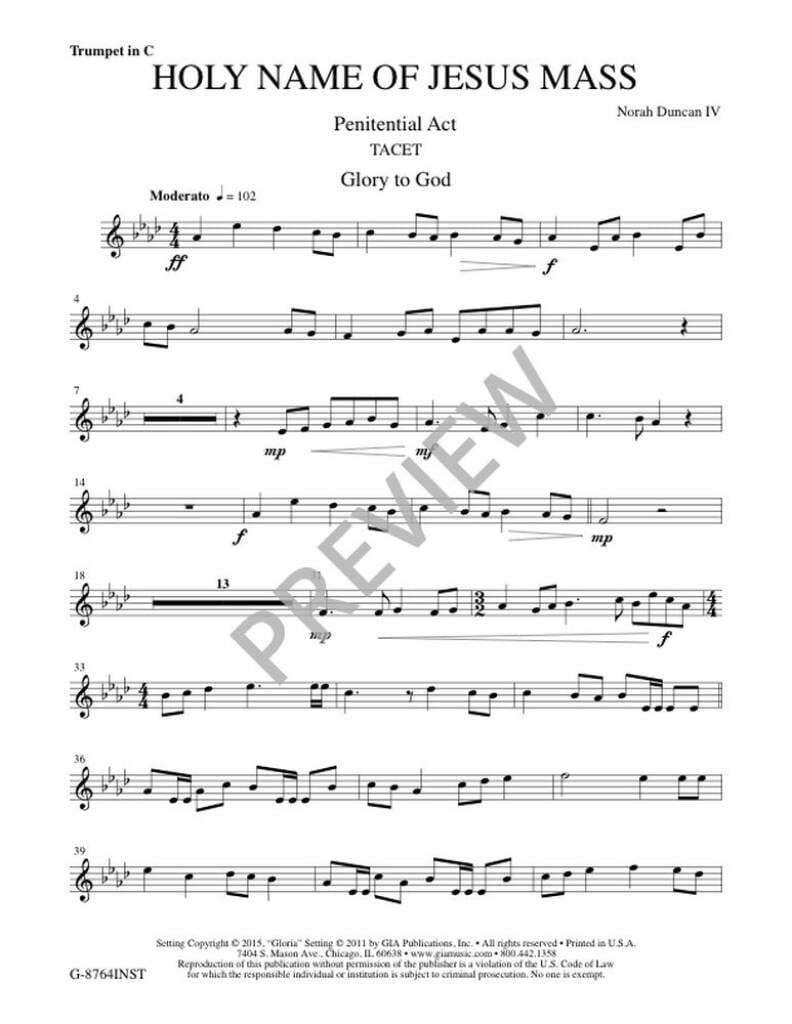 Holy Name of Jesus Mass - Instrument edition