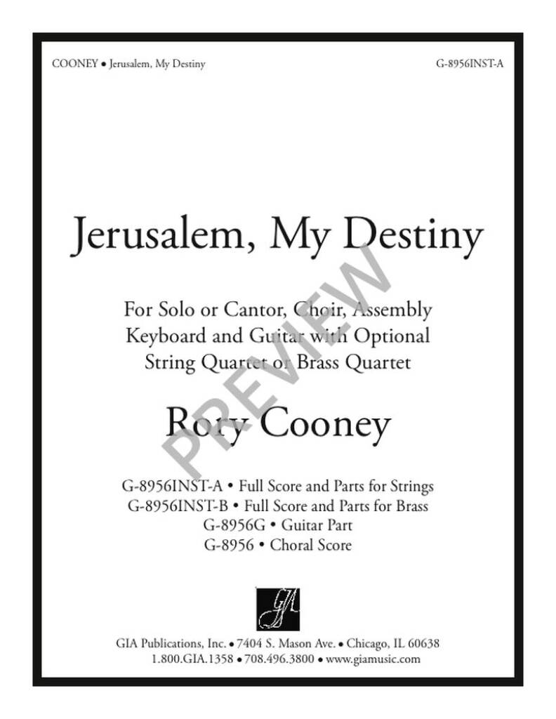 Jerusalem, My Destiny - String Quartet