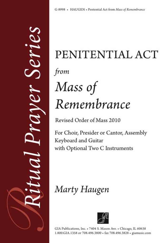 Penitential Act from Mass of Remembrance
