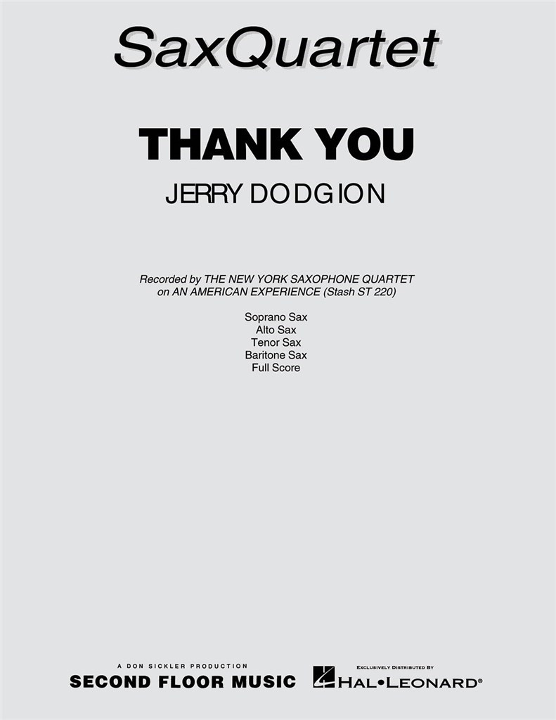 Thank You - Sax Quartet