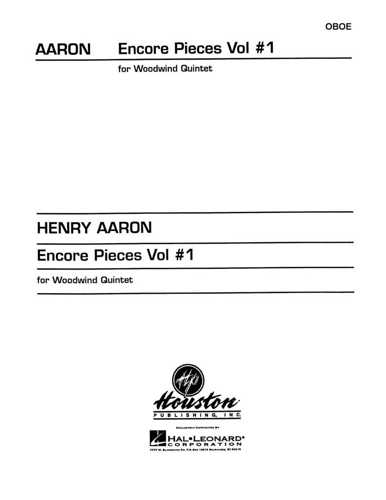 Encore Pieces for Woodwind Quintet, Vol. 1