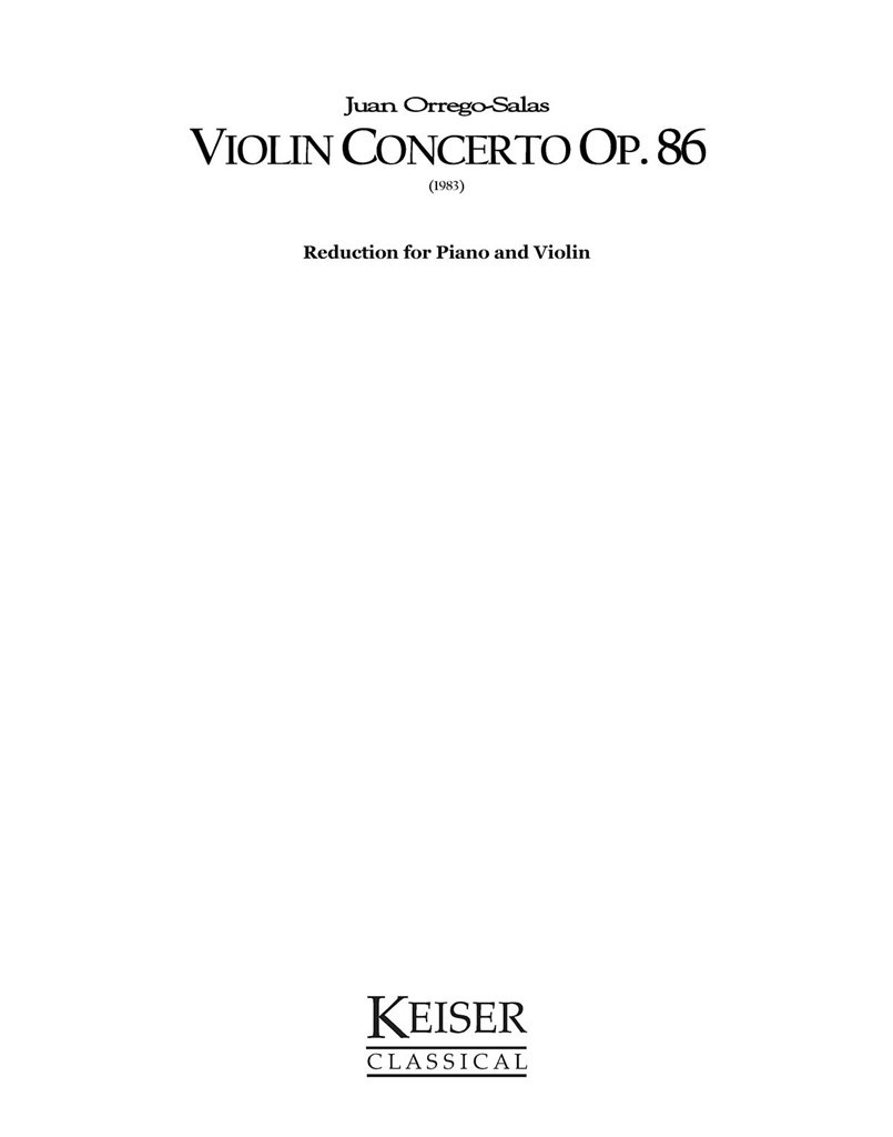 Violin Concerto, Op. 86 Piano Reduction