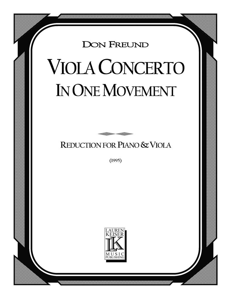 Viola Concerto in One Movement Piano Reduction