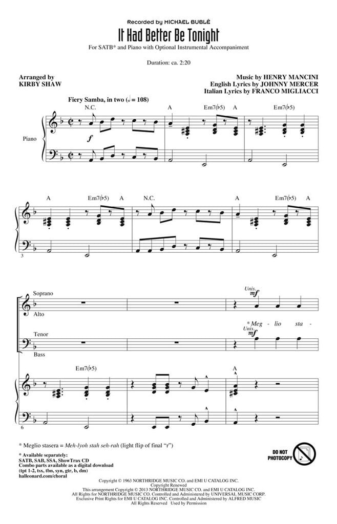 It Had Better Be Tonight