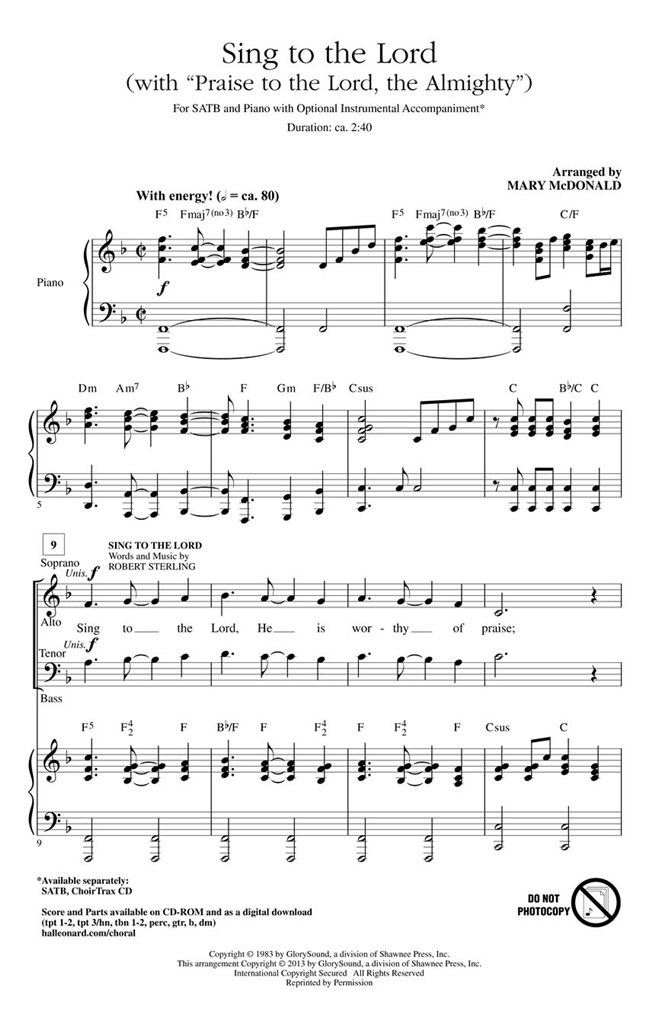 Sing to the Lord