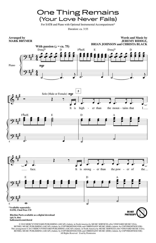 One Thing Remains (Your Love Never Fails)