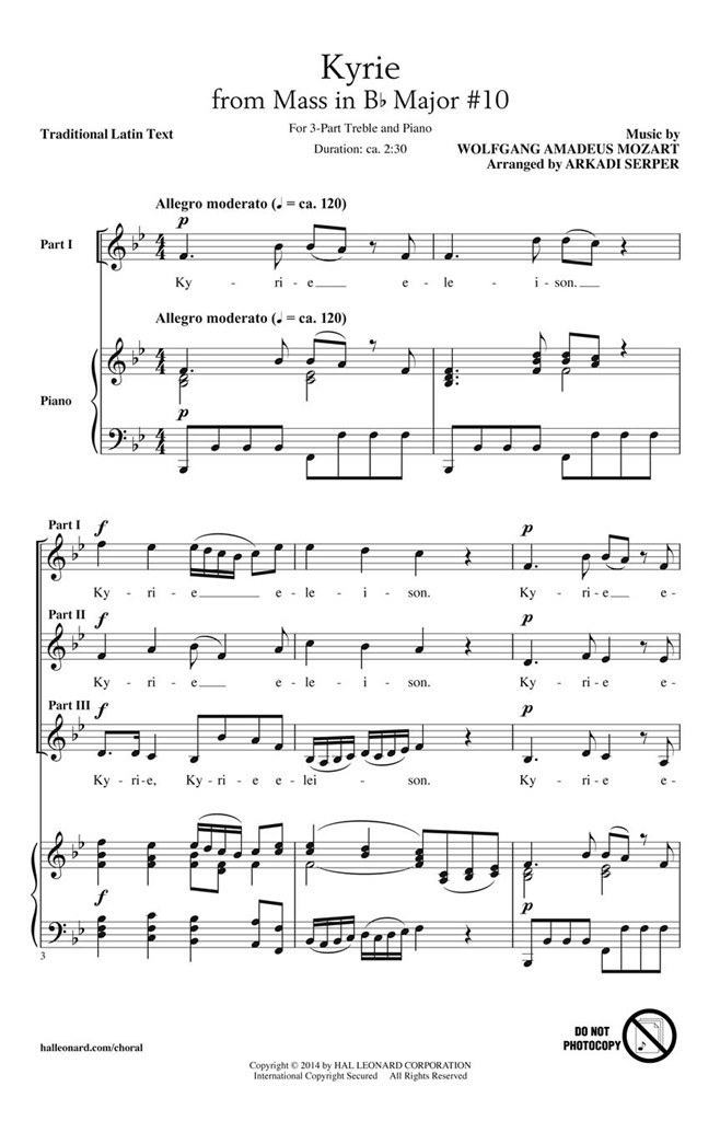 Kyrie (from The Mass In B-flat Major #1)