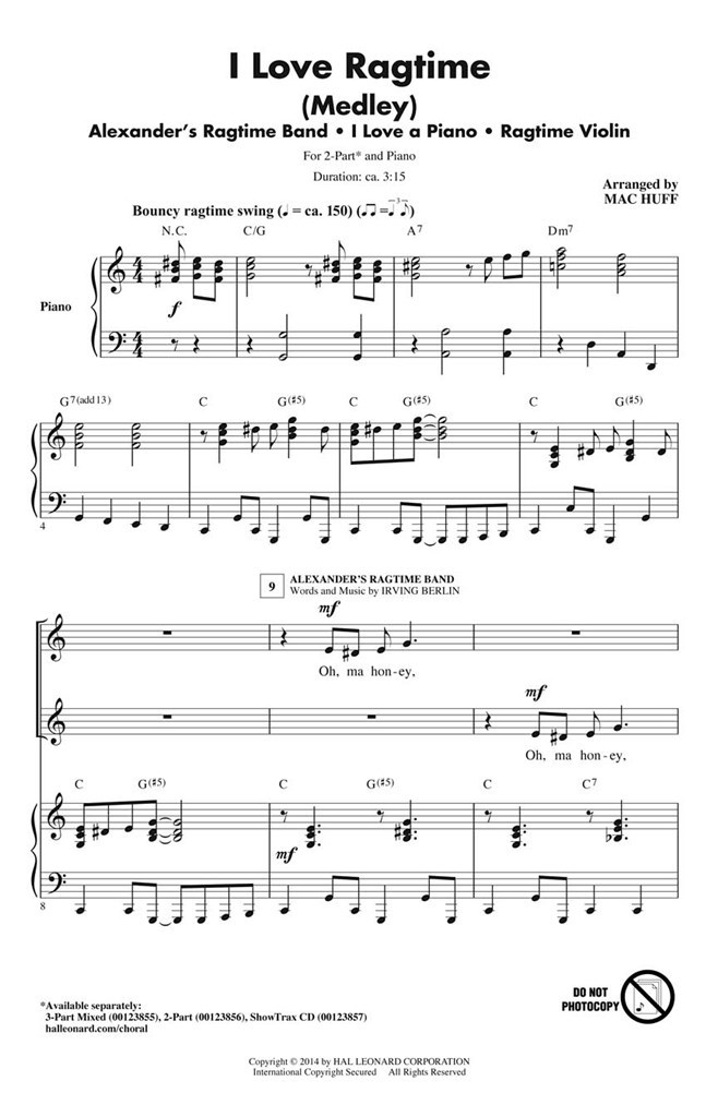 I Love Ragtime (medley)