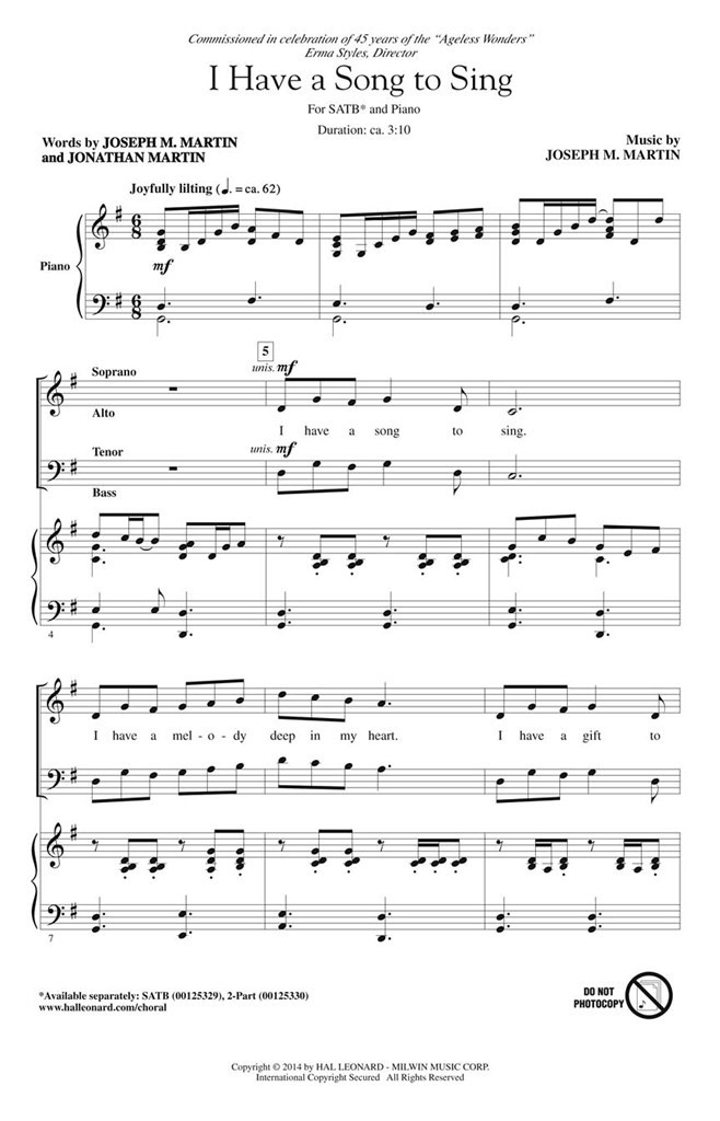 I Have a Song to Sing