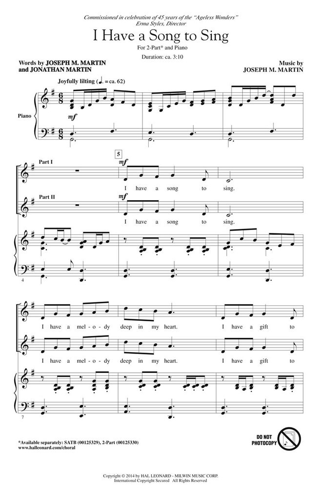 I Have a Song to Sing