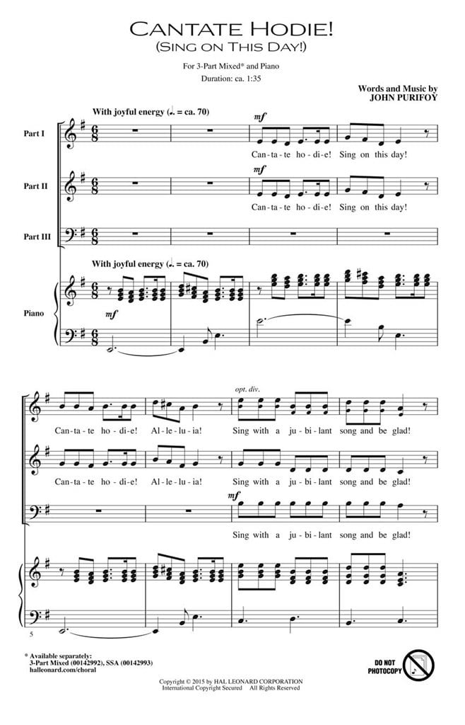 Cantate Hodie! (Sing on This Day!)
