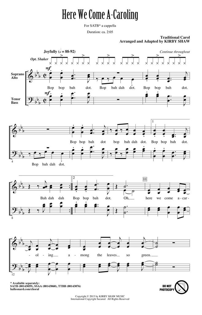 Here We Come A-Caroling