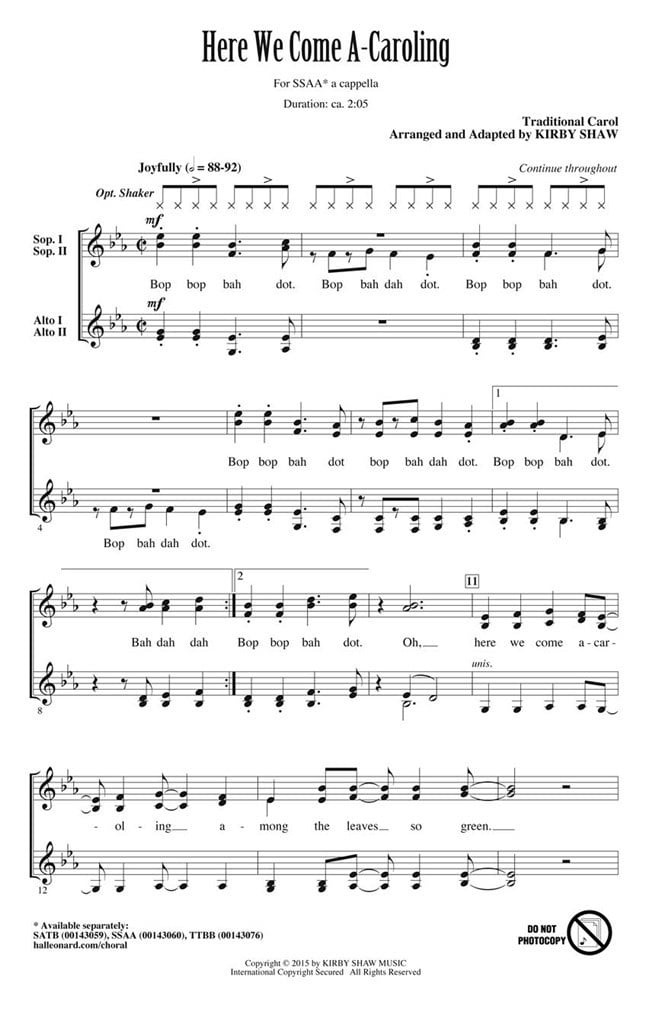 Here We Come A-Caroling