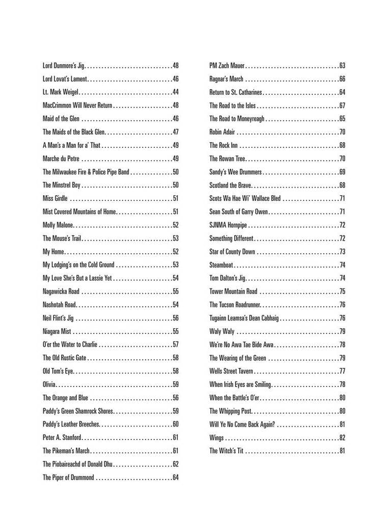 Hal Leonard Bagpipe Tune Book