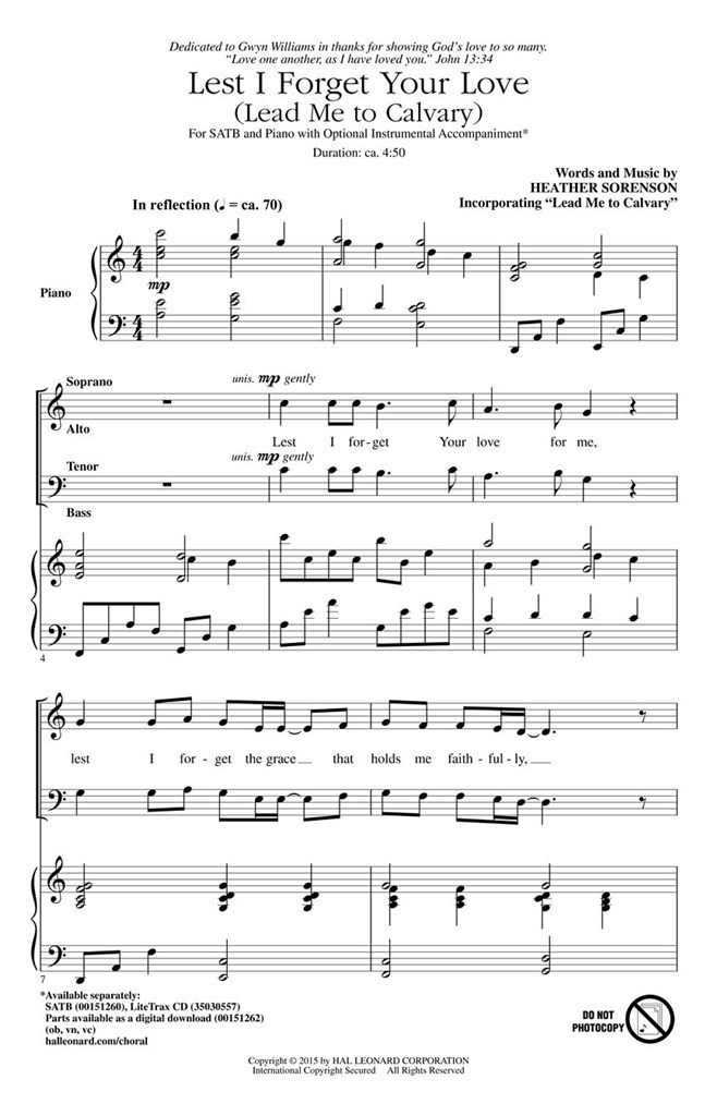 Lest I Forget Your Love