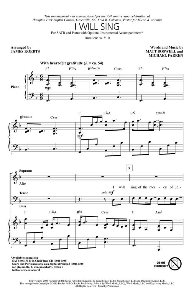 I Will Sing