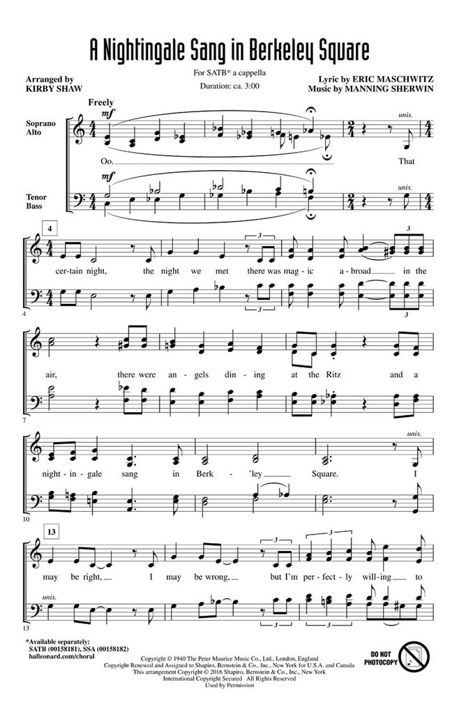 A Nightingale Sang in Berkeley Square