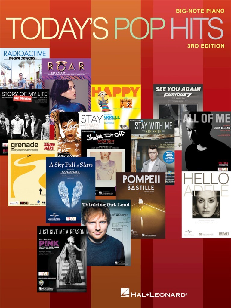 Today's Pop Hits: 3rd Edition - Big Note Piano
