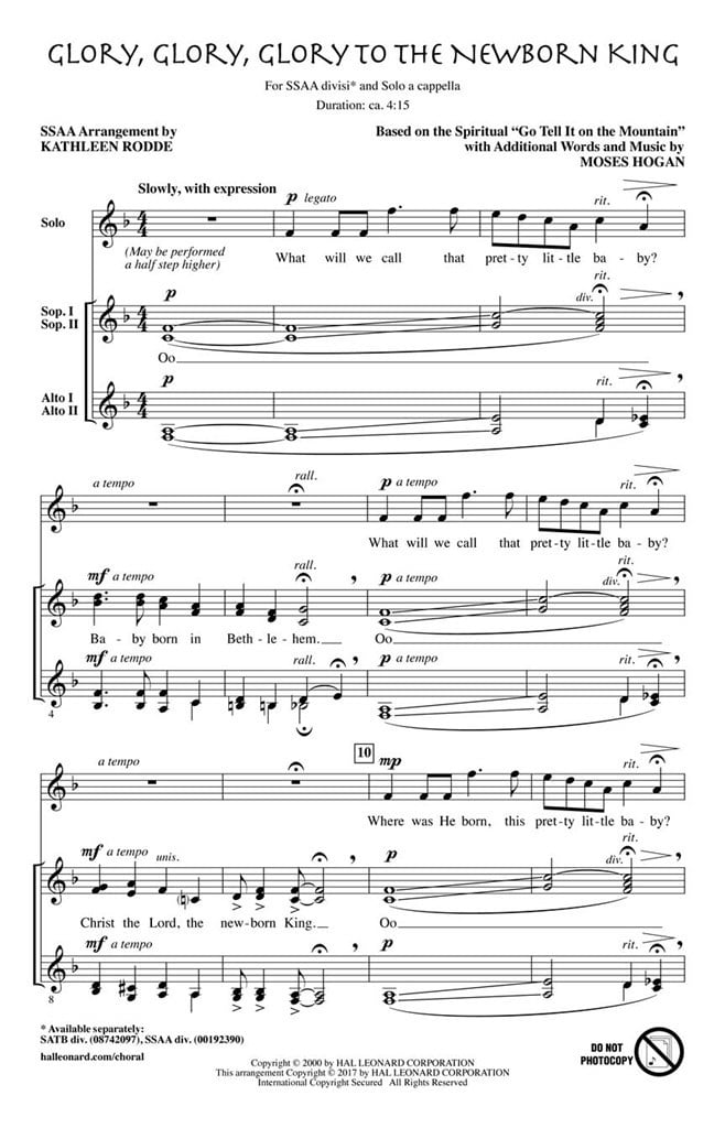 Glory, Glory, Glory to the Newborn King