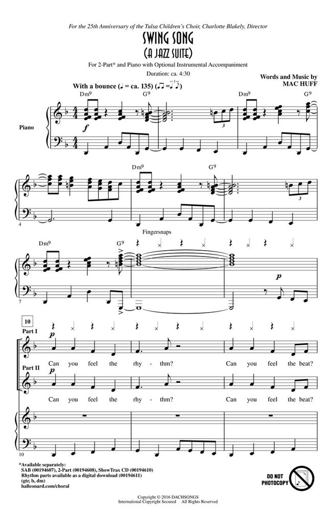 Swing Song (A Jazz Suite)