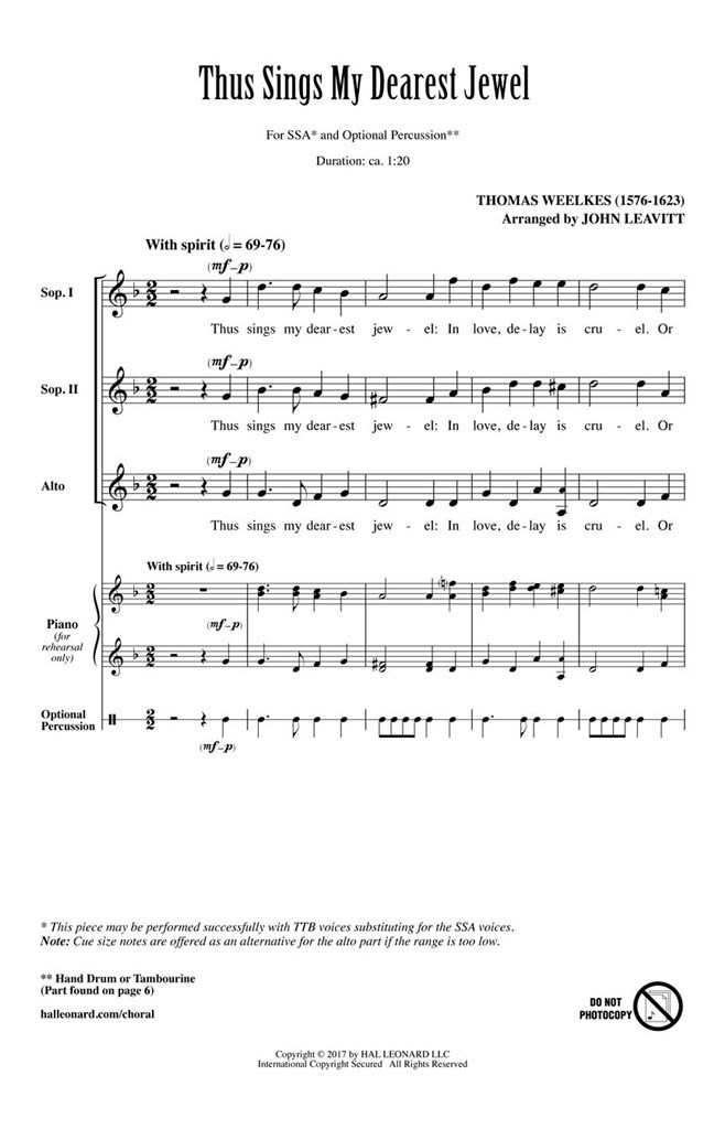 Thus Sings My Dearest Jewel