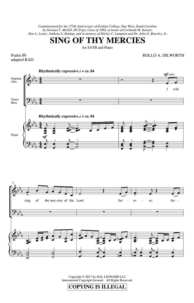 Sing Of Thy Mercies