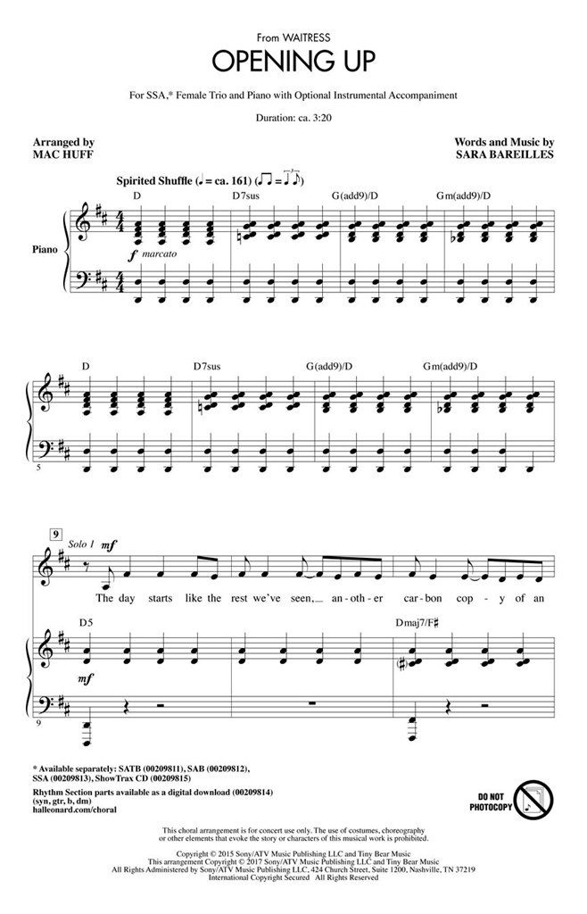 Opening Up (from Waitress)