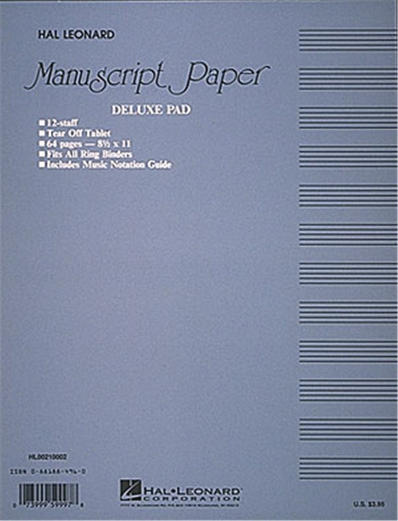 Manuscript Paper (Deluxe Pad)(Blue Cover)
