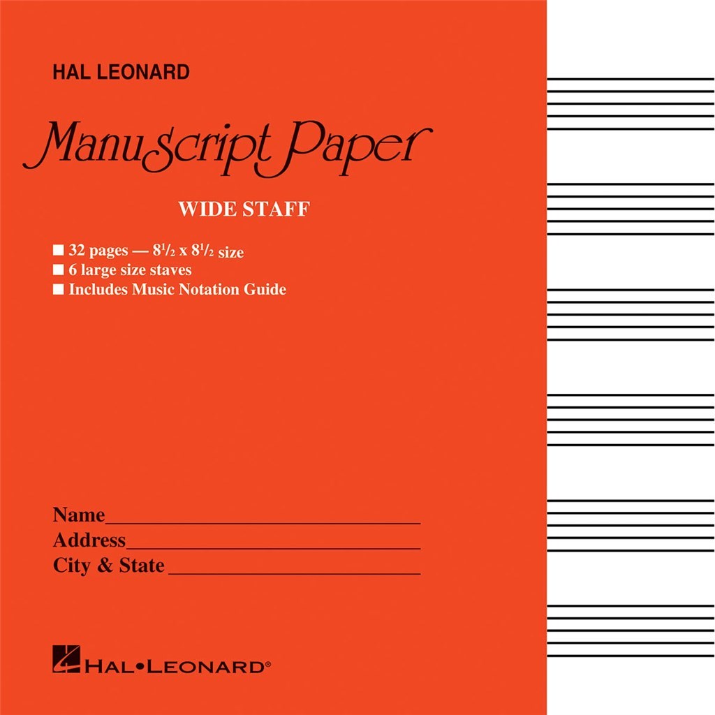 Wide Staff Manuscript Paper Red Cover
