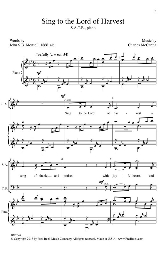 Sing to the Lord of Harvest