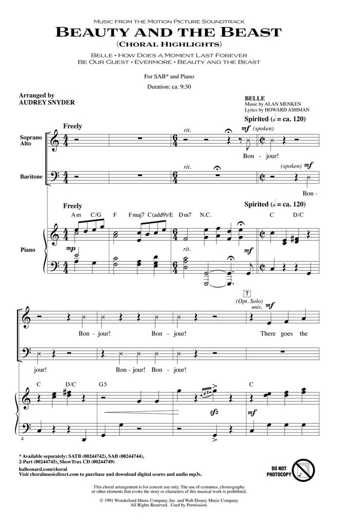 Beauty and the Beast (Choral Highlights)