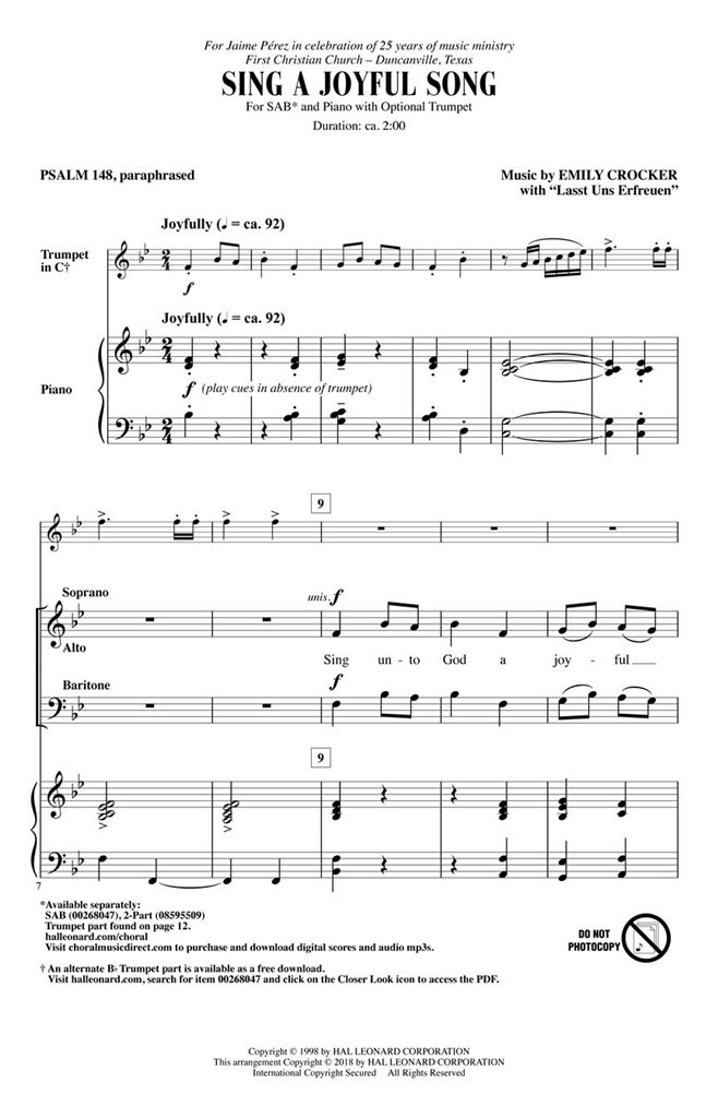 Sing a Joyful Song