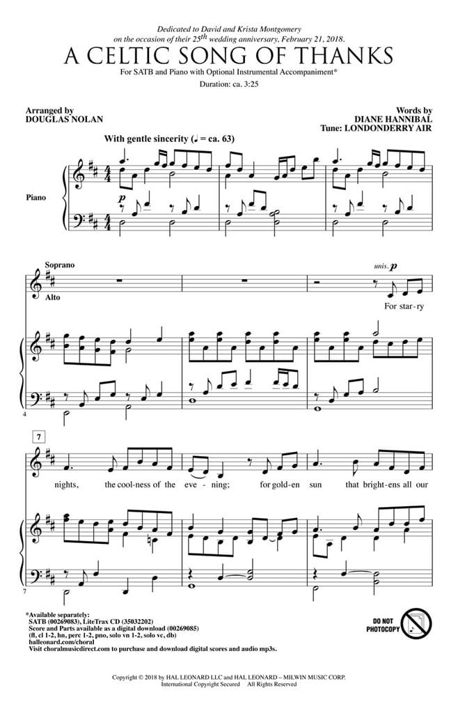 A Celtic Song of Thanks