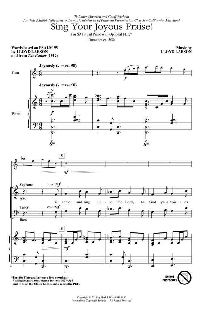 Sing Your Joyous Praise!