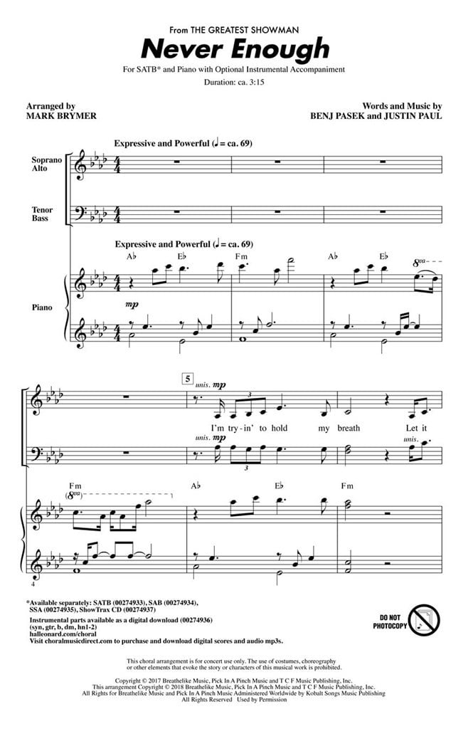 Never Enough (from The Greatest Showman)