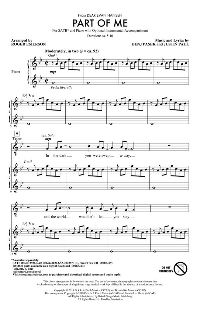 Part Of Me (from Dear Evan Hansen)